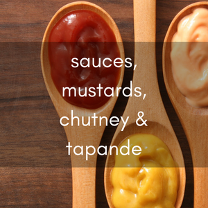 sauces, tapenades, mustards & chutneys